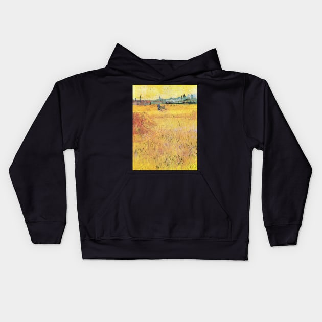 Vincent van Gogh - Wheat field with View of Arles Kids Hoodie by GoshaDron